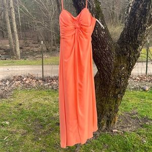 Prom dress worn for and hour at most peachy color